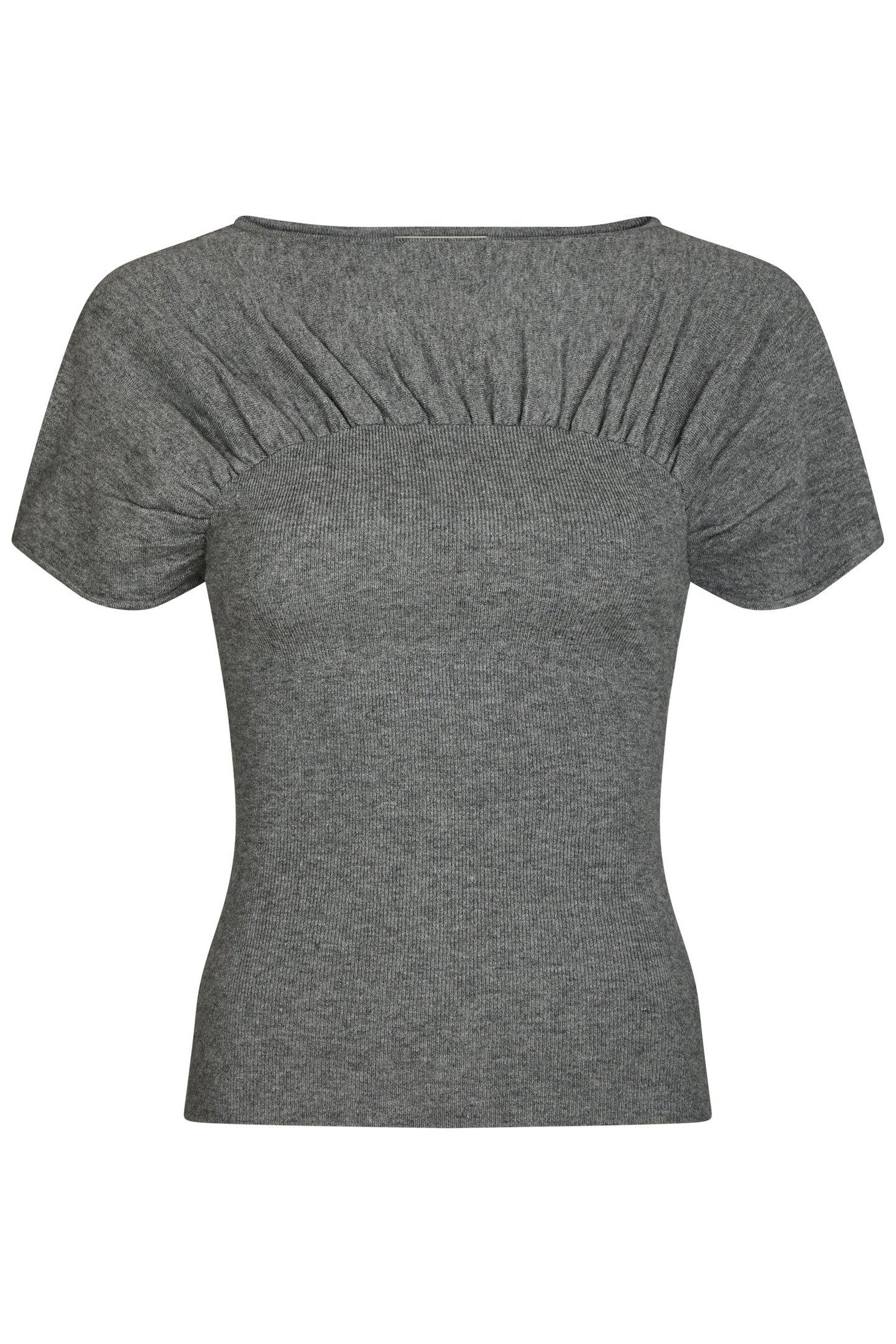 Anthea Knit Top | Dark Grey Melange | Bluse fra Neo Noir - Image 2