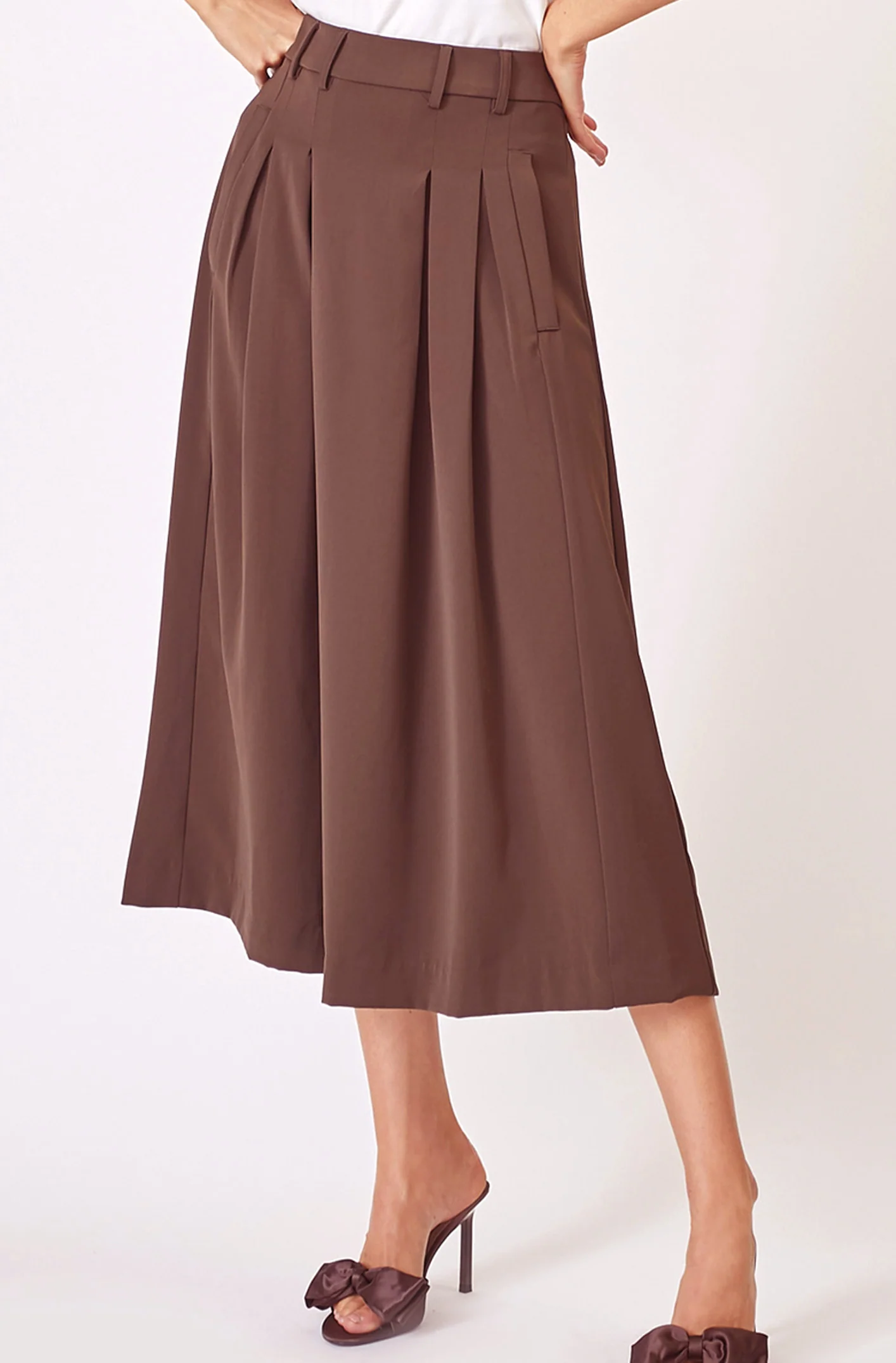 Anya Pleat Skirt 34178 | Mocca | Nederdel fra Co'couture - Image 4