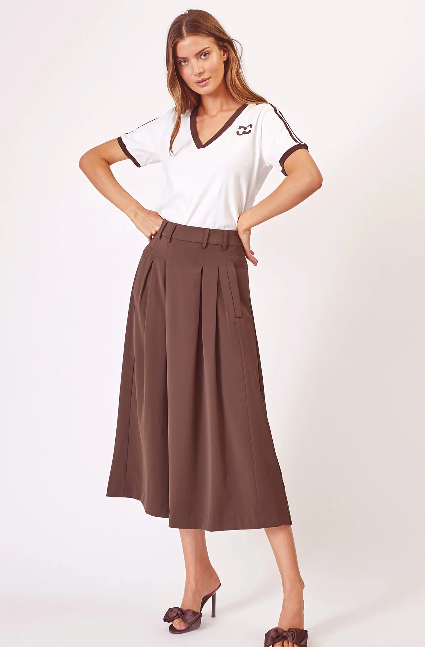 Anya Pleat Skirt 34178 | Mocca | Nederdel fra Co'couture - Image 7