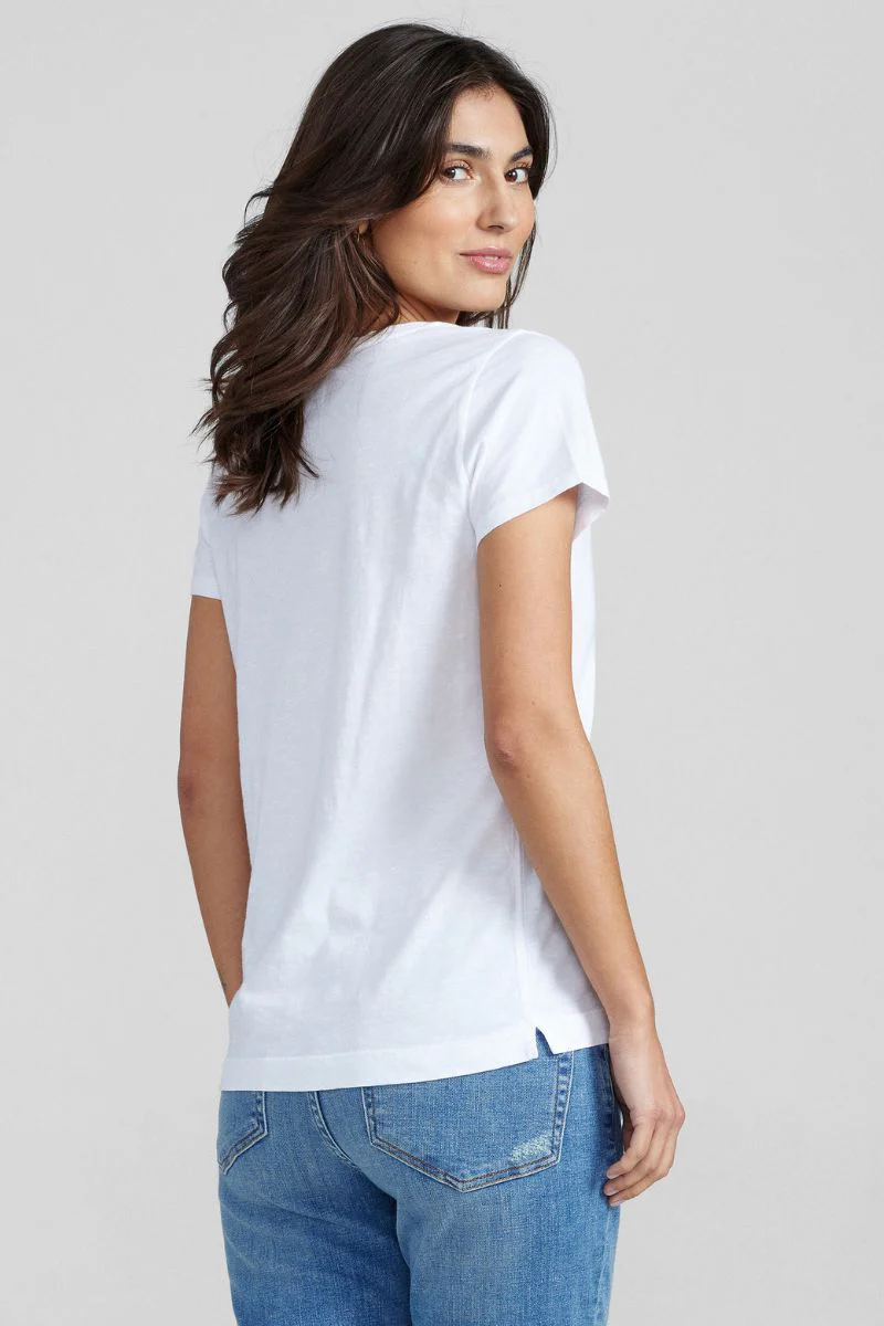 Arden Organic V-SS Tee  | White | T-Shirt fra Mos Mosh - Image 12