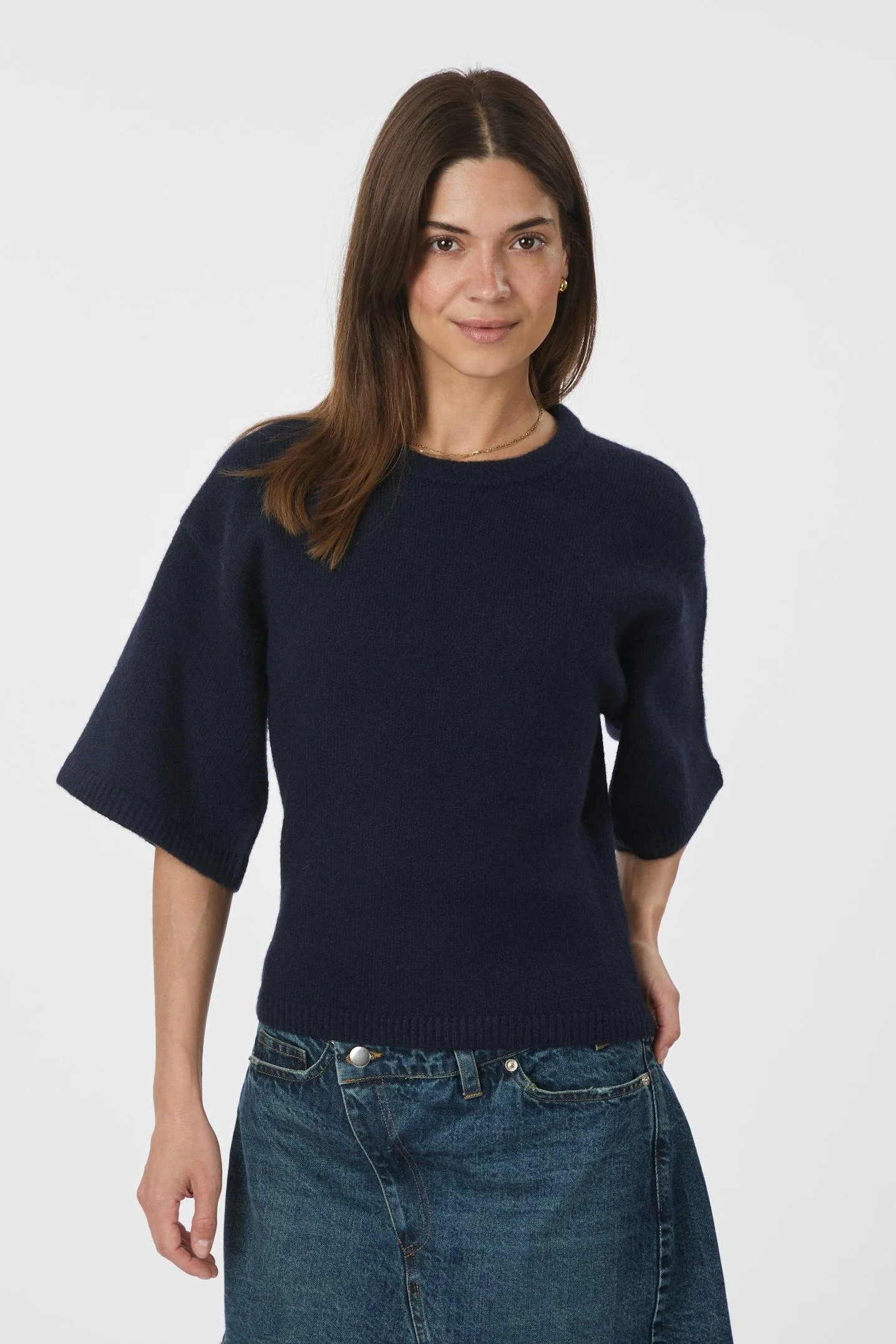 Asha Knit Tee | Navy | Strik fra Neo Noir - Image 2