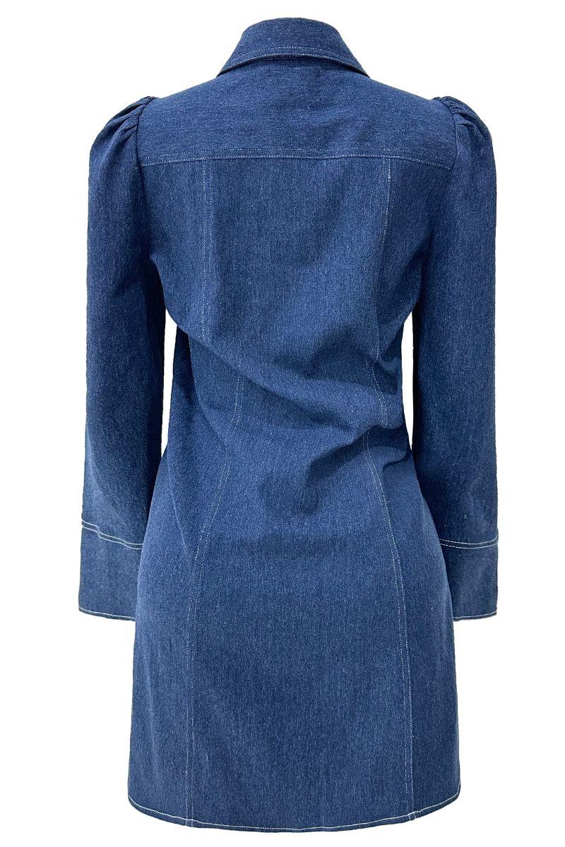 Asta Ls Vneck Dress | Blue Denim | Kjole fra Liberté - Image 4