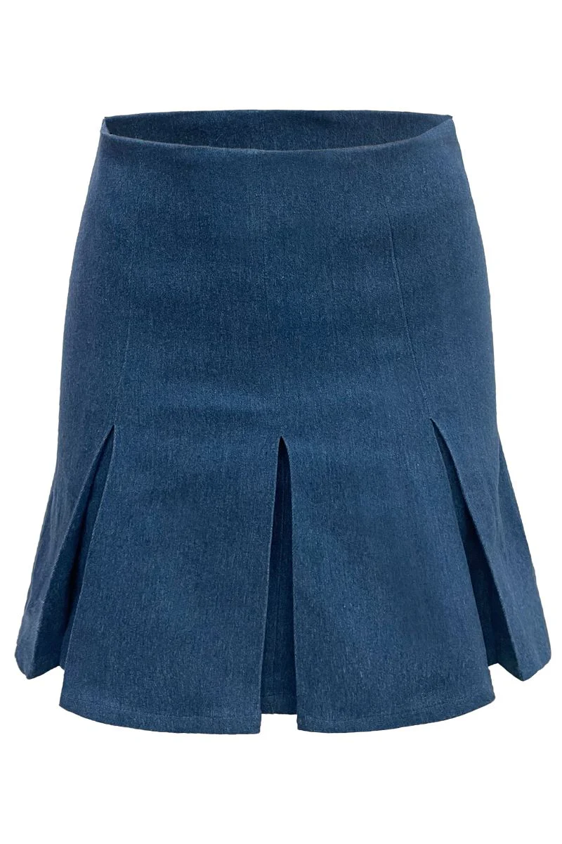 Asta Plisse Skirt | Blue Denim | Nederdel fra Liberté - Image 2