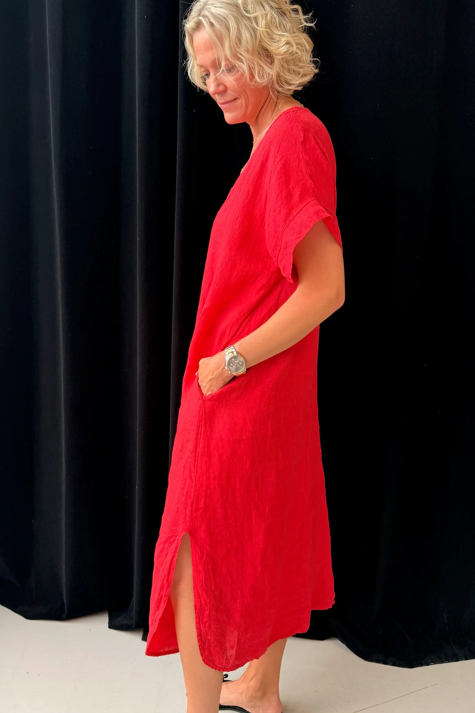 Astra Linen Dress | Inferno - Image 5