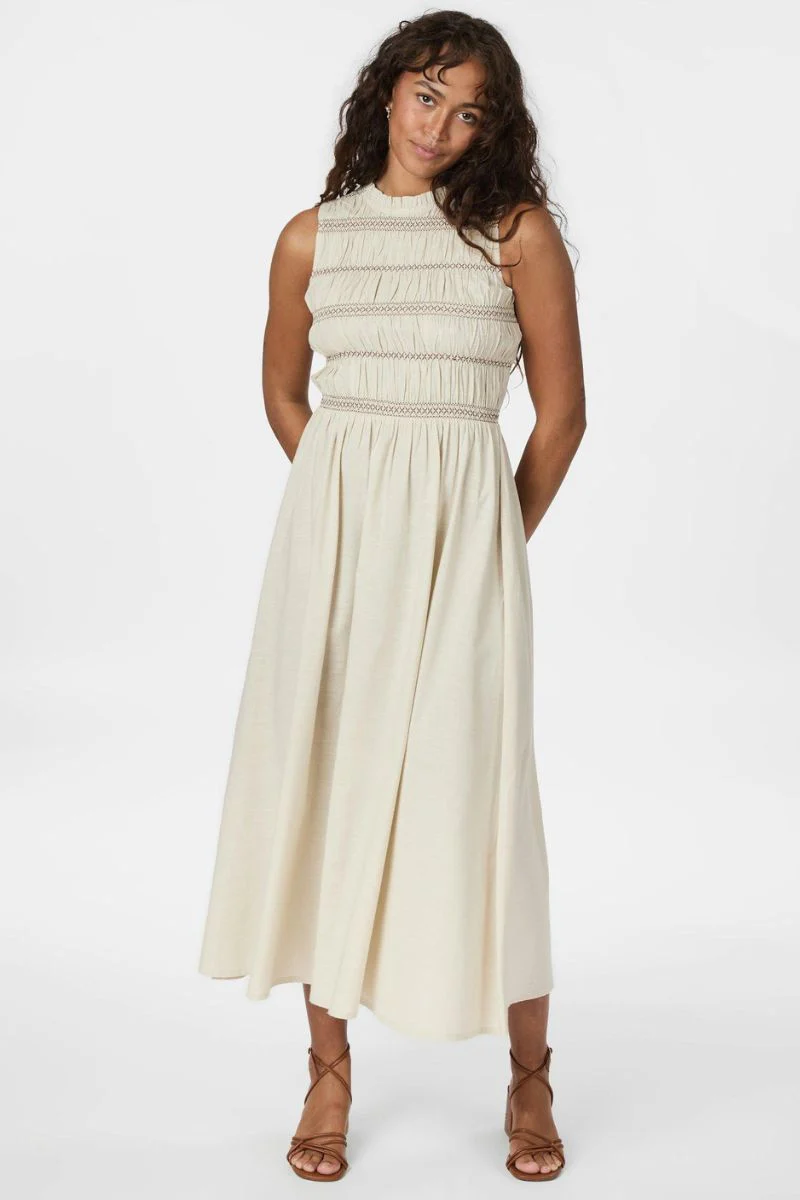Atika Deco Smock Dress | Ivory | Kjole fra Neo Noir - Image 4
