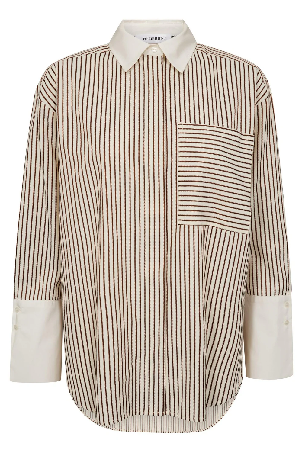 Avara Stripe Shirt 45085 | Bone/Brown | Bluse fra Co'couture - Image 2