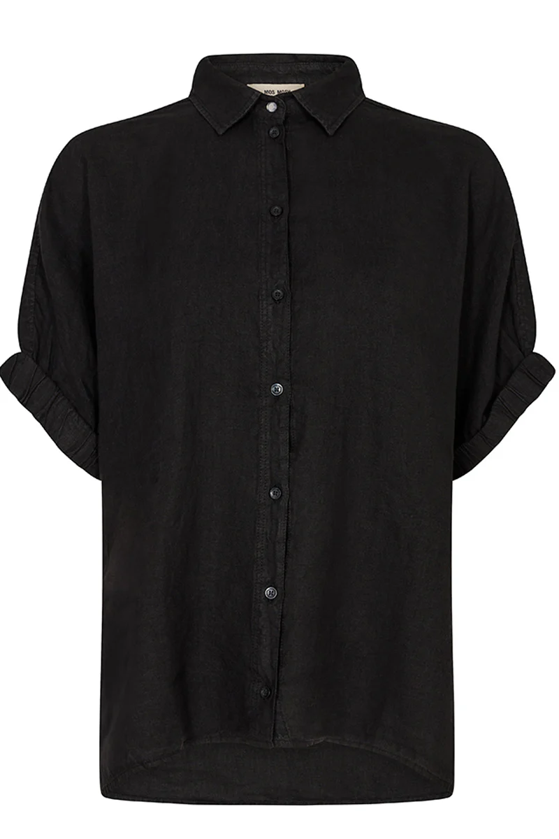 Aven SS Linen Shirt | Black | Skjorte fra Mos Mosh - Image 2