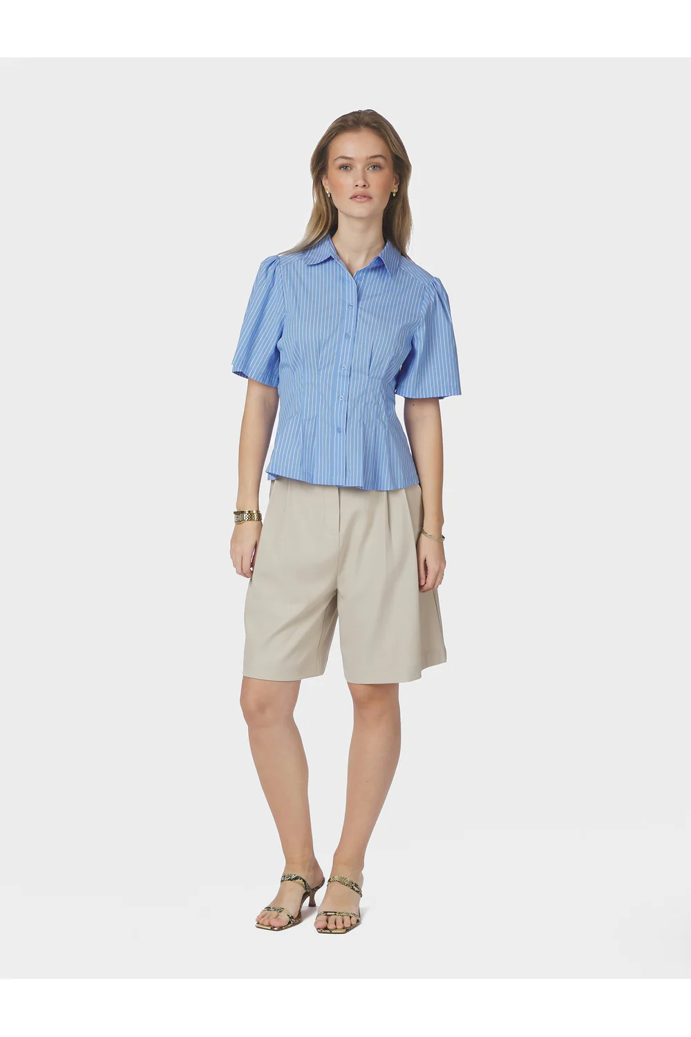 Balara Stripe Poplin Shirt | Light Blue | Bluse fra Neo Noir - Image 6
