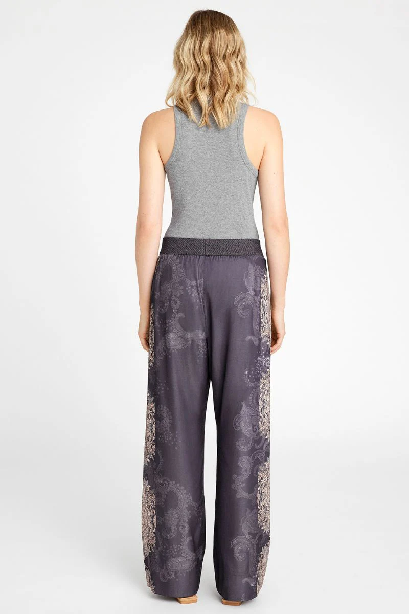 Bay wide leg pants 54004 | Grey/Sand | Bukser fra Gustav - Image 7