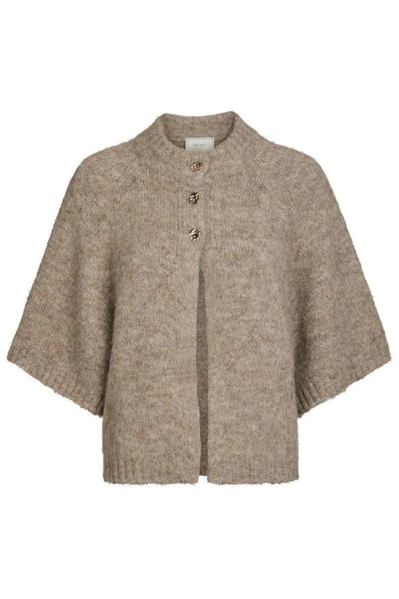Benuta Fluffy Knit Cardigan | Beige Melange | Strik fra Neo Noir - Image 3
