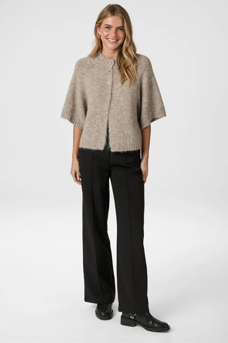 Benuta Fluffy Knit Cardigan | Beige Melange | Strik fra Neo Noir - Image 6