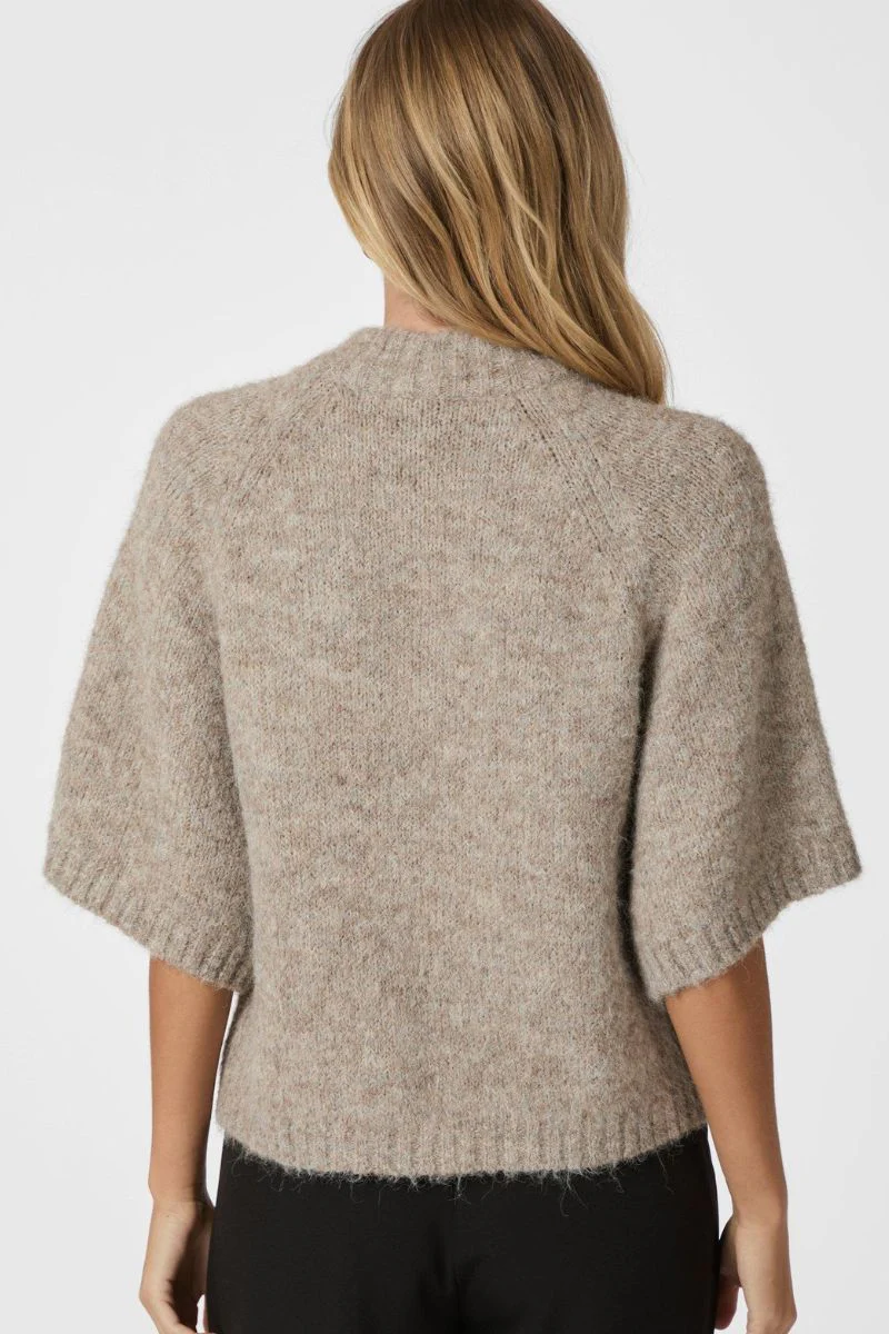 Benuta Fluffy Knit Cardigan | Beige Melange | Strik fra Neo Noir - Image 7