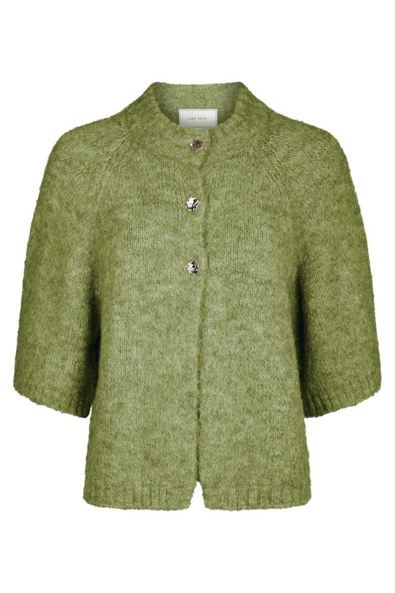 Benuta Fluffy Knit Cardigan | Dusty Green | Strik fra Neo Noir - Image 2