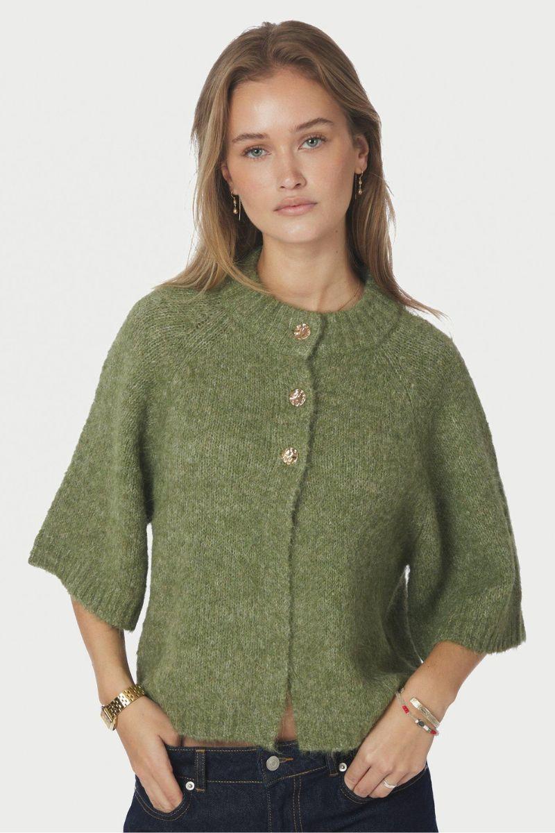 Benuta Fluffy Knit Cardigan | Dusty Green | Strik fra Neo Noir - Image 5