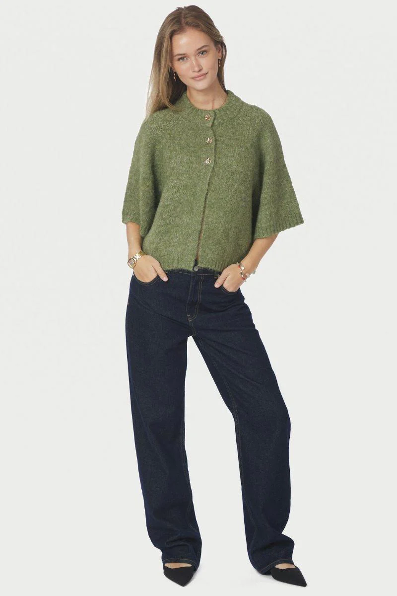 Benuta Fluffy Knit Cardigan | Dusty Green | Strik fra Neo Noir - Image 8