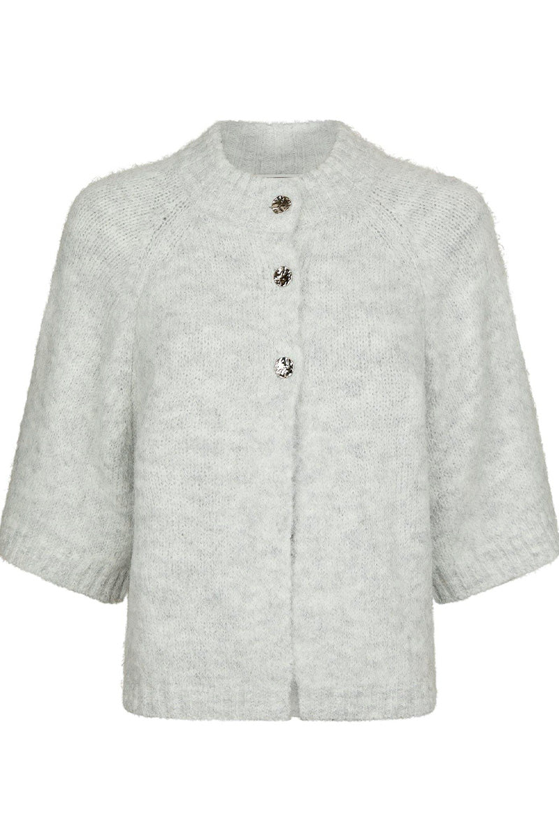 Benuta Fluffy Knit Cardigan | Light Grey Melange | Strik fra Neo Noir - Image 2