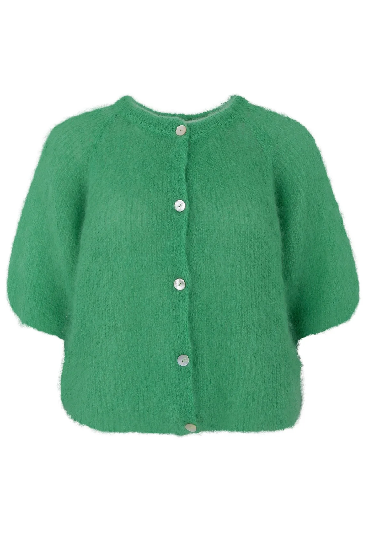 Bjoerk Patent Knit Cardigan | Green | Strik fra Black Colour - Image 2