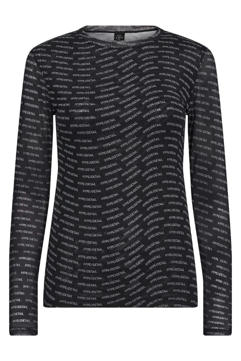 Blouse W/Print | Sort | Bluse fra Hype the Detail - Image 2