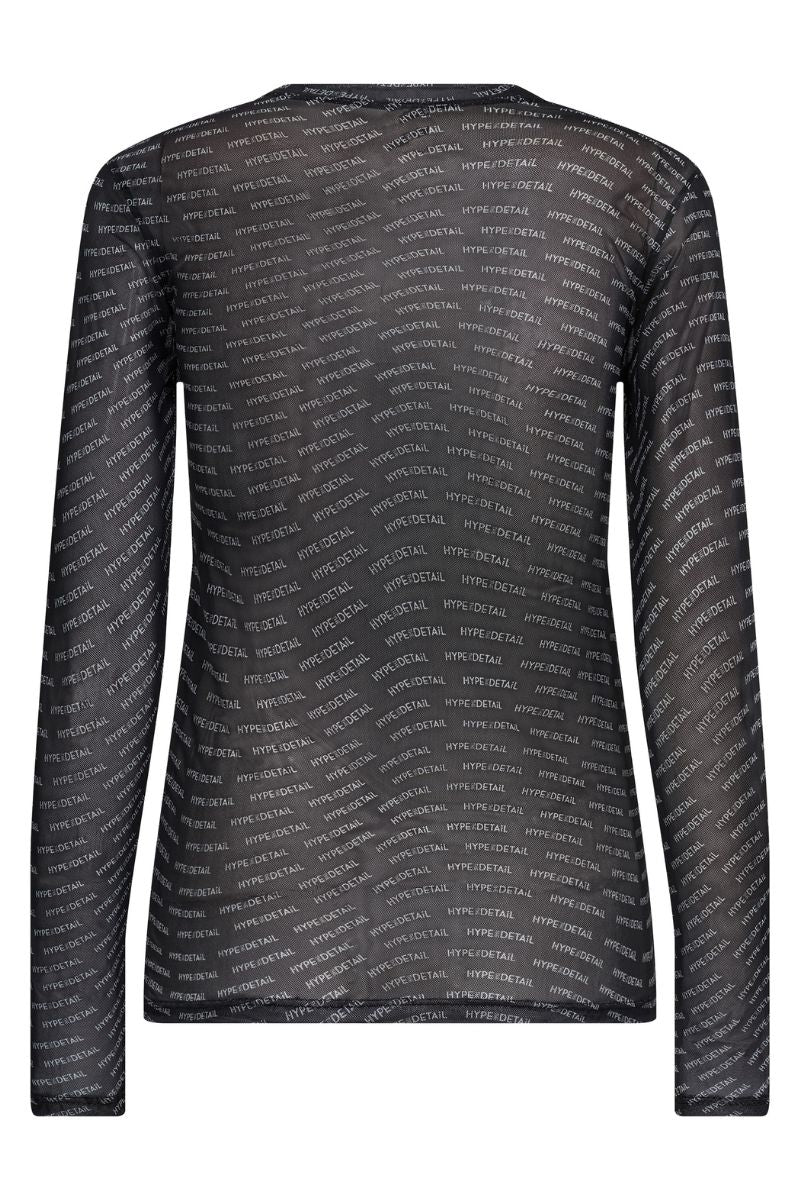Blouse W/Print | Sort | Bluse fra Hype the Detail - Image 4