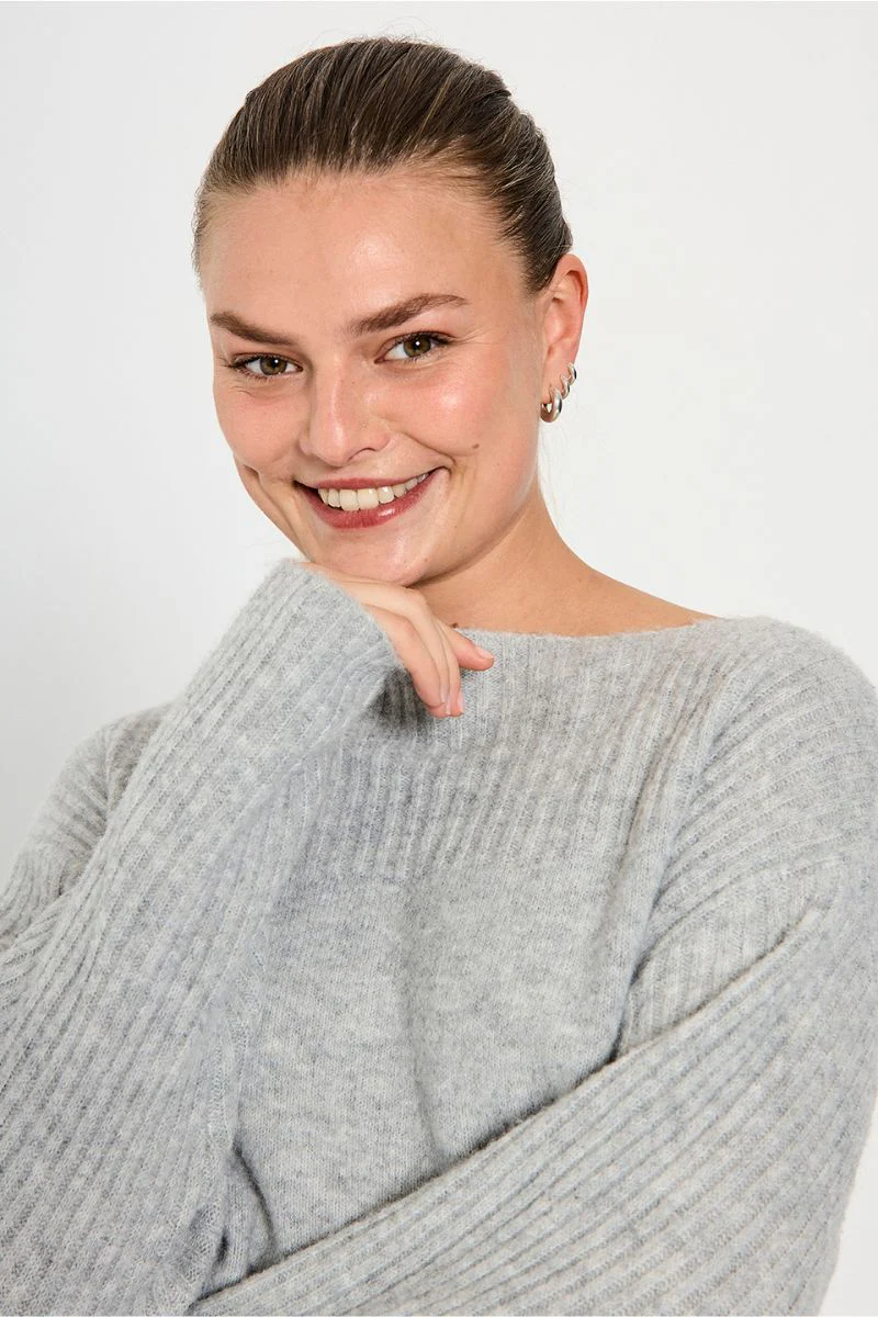 Boady Pullover 205237 | Light Grey Melange | Strik fra Freequent - Image 4