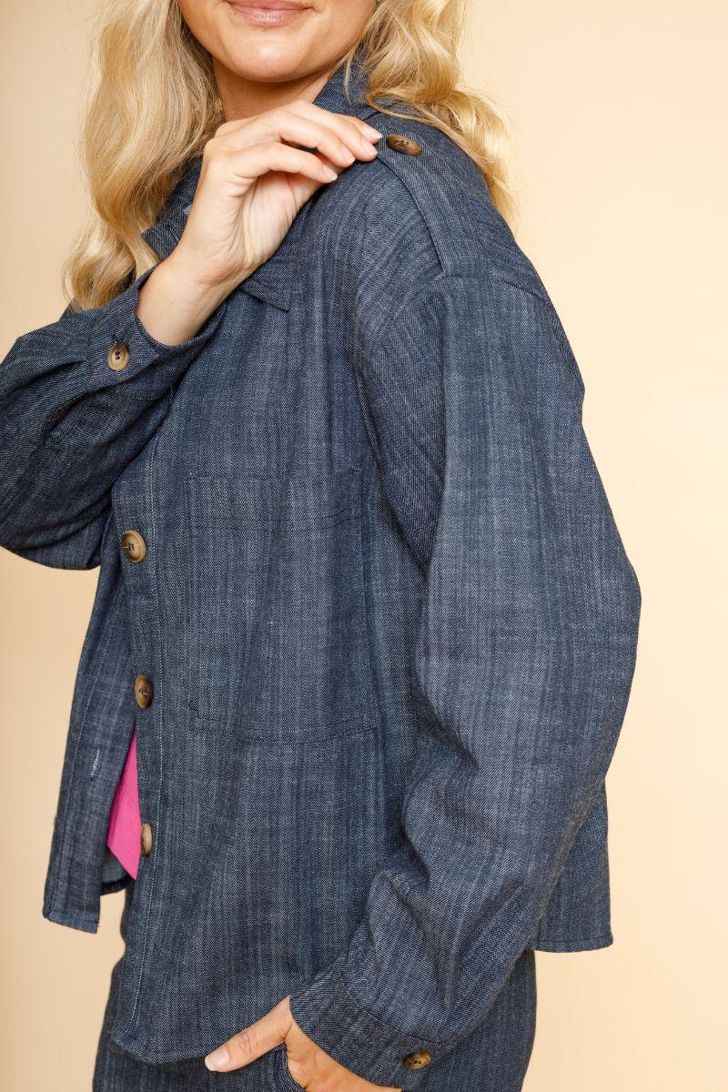 Box Shirt Jacket | Navy Denim | Jakker fra Black Colour - Image 6