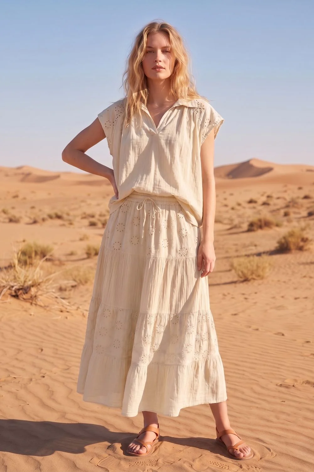Broderie Anglaise Skirt | Vanilla | Nederdel fra Atelier C