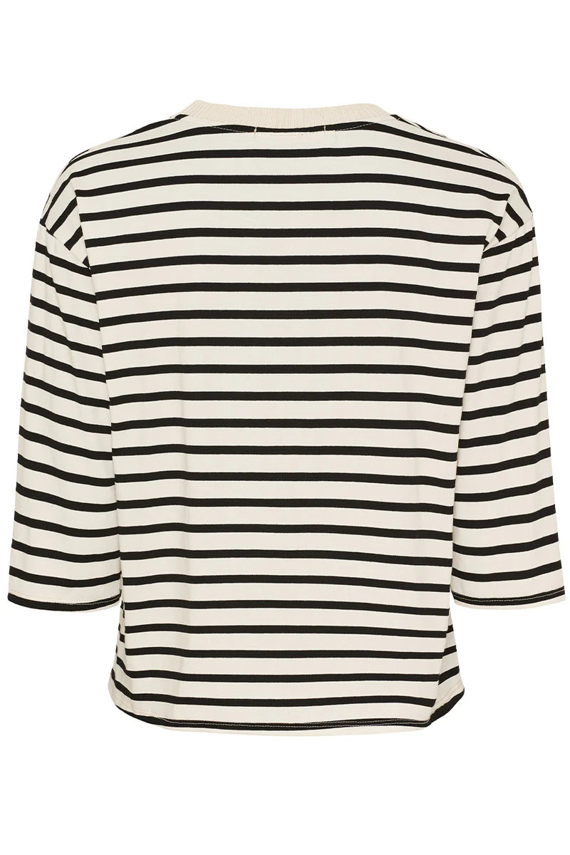 Brooklyn Tee | Beige/Black | T-shirt fra Marta du Chateau - Image 3