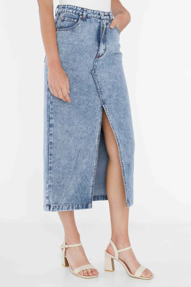 Bye Bye Birdie | Blue | Denim nederdel fra Statebird - Image 7