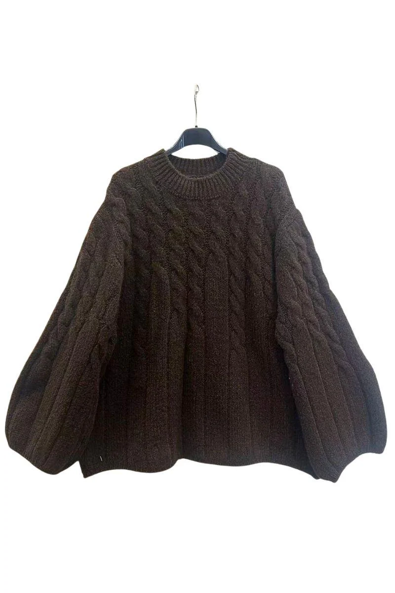Cable Knit MG0109 | Chocolate | Strik fra Atelier C - Image 3