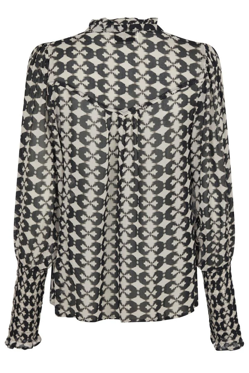 Camisa Graphic Print Blouse | Black | Bluse fra Neo Noir - Image 4