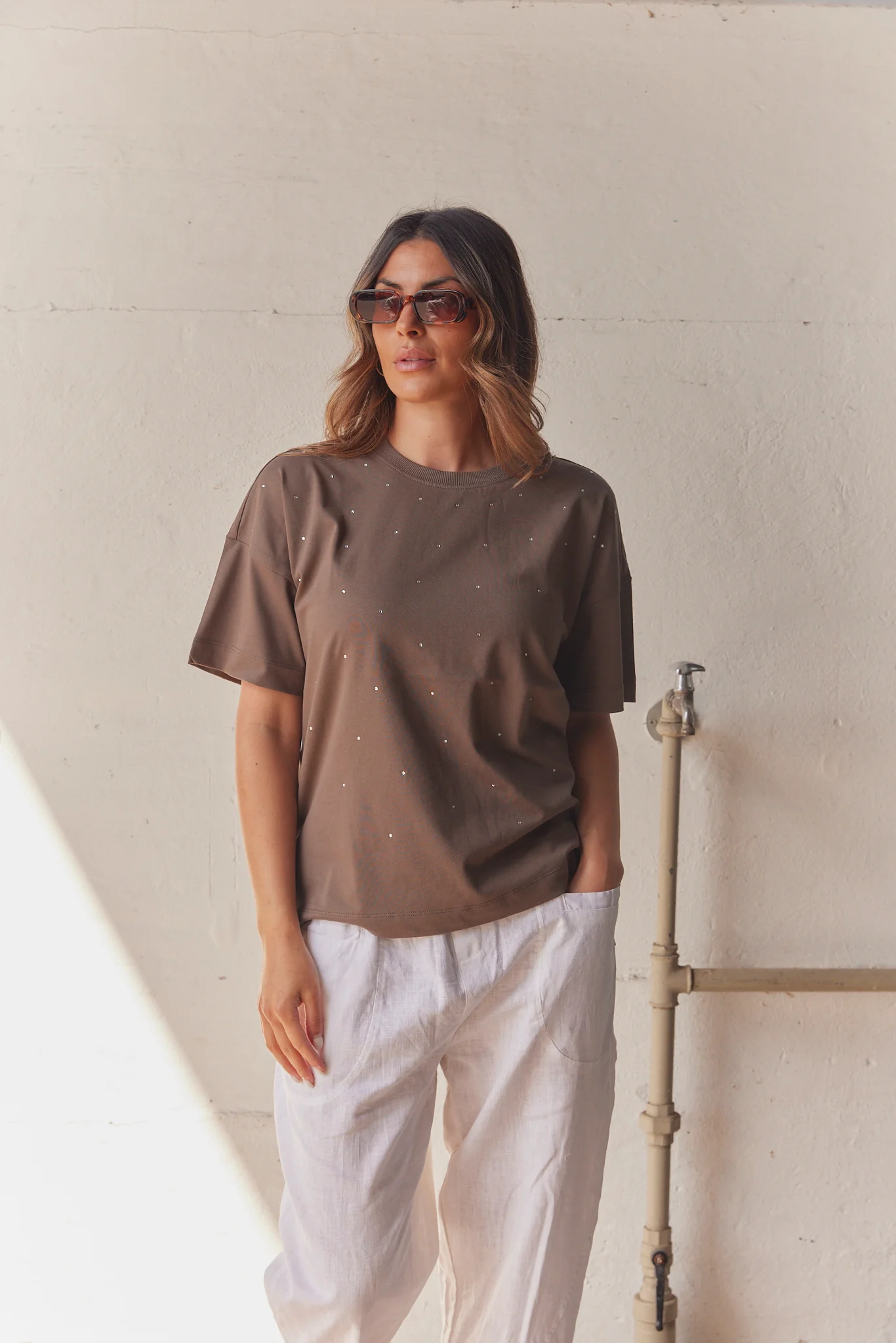 Carol Tee 205697 | Morel | T-Shirt fra Freequent - Image 4