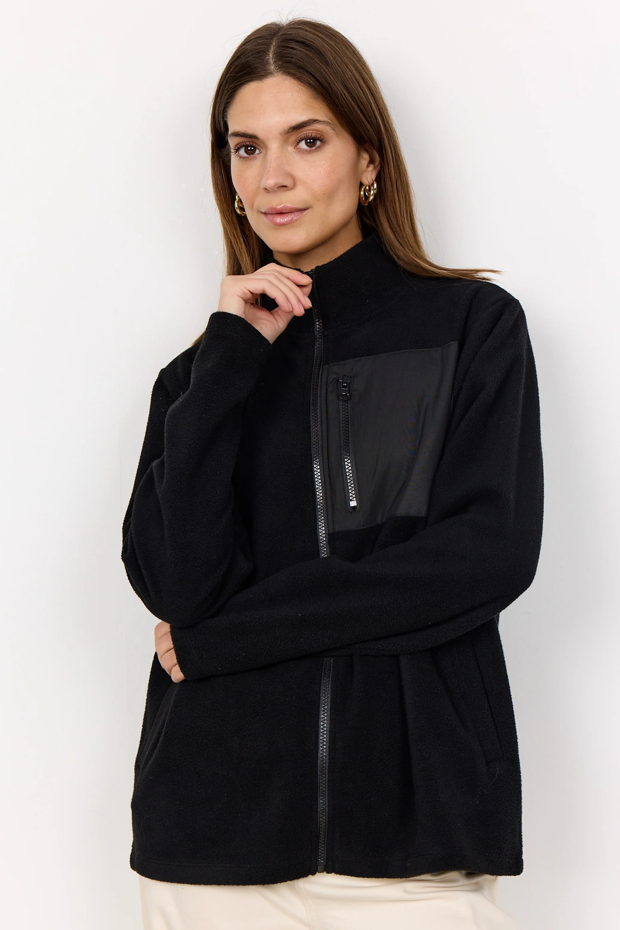 Carrow Fleece Jacket | Sort | Jakke fra French Laundry - Image 4