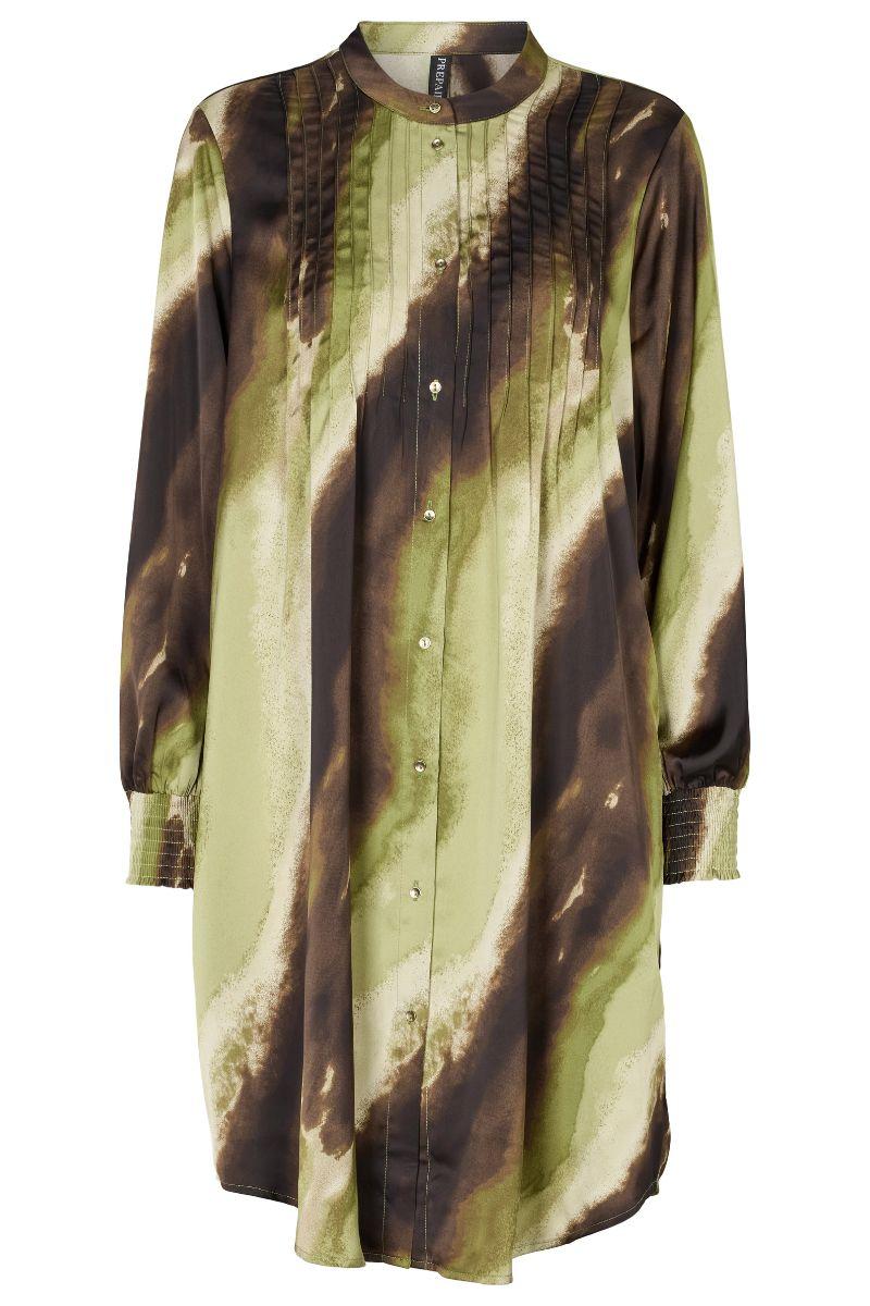 Carrie Dress 2862 | Brown Green Print | Kjole fra Prepair - Image 2