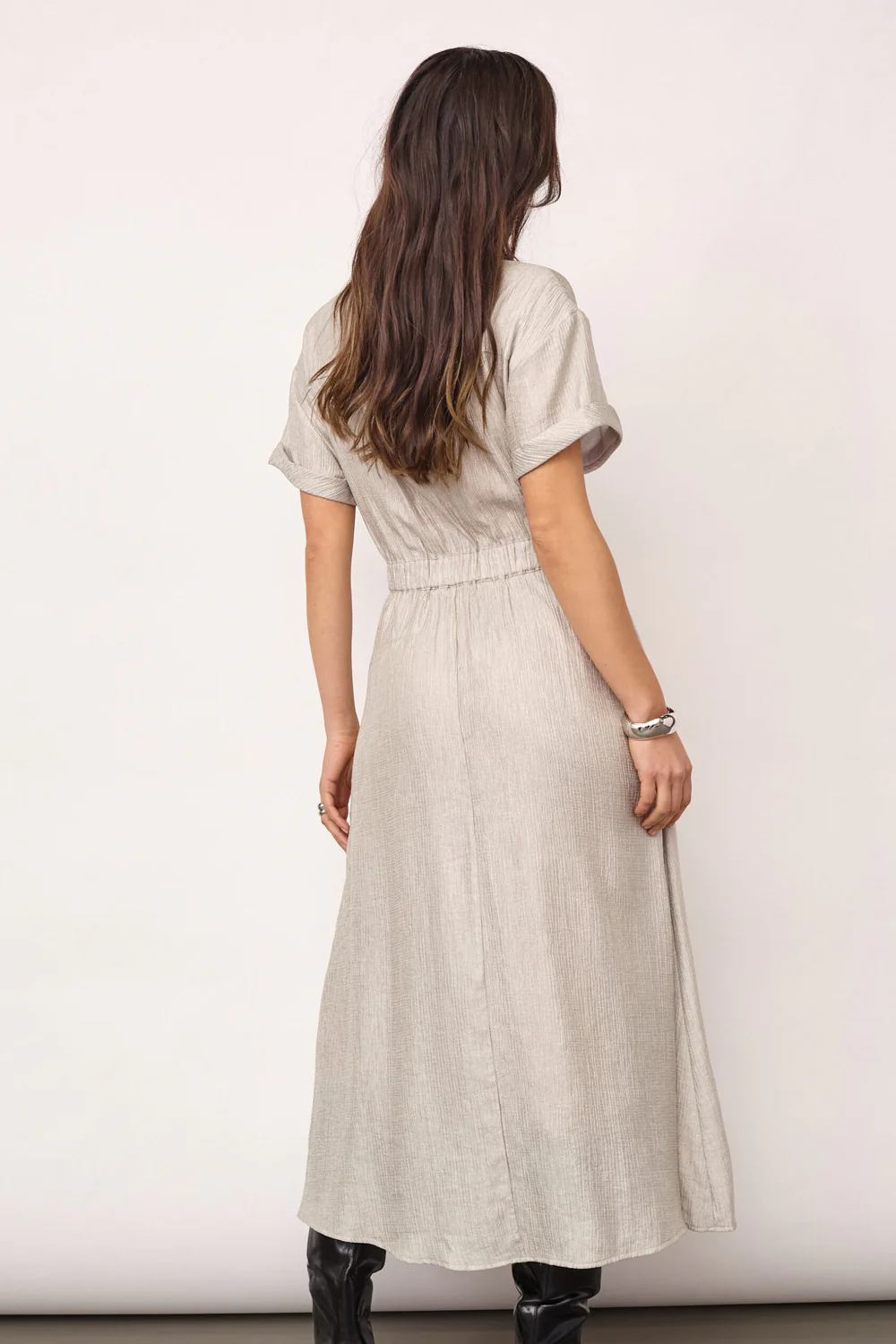 Cher Wrap SS Dress 46124 | Silver | Kjole fra Co'couture - Image 7