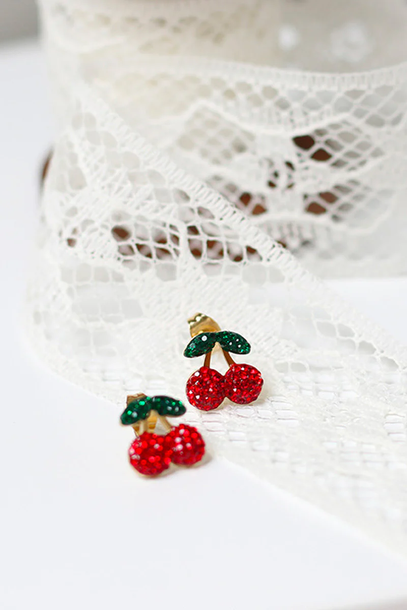 Cherry Kisses Earrings | Cherry Red | Øreringe fra Birdsong - Image 3