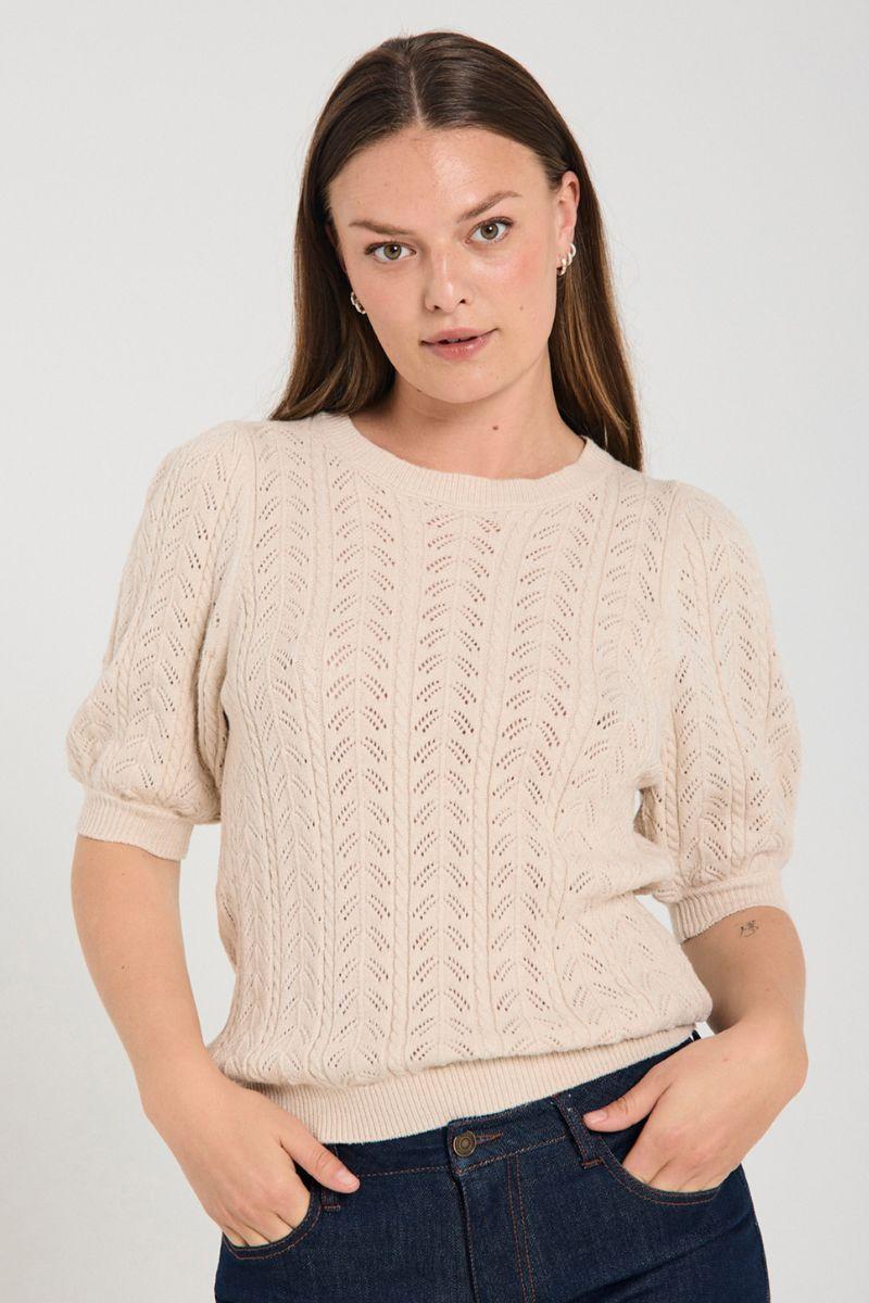 Clarry Pullover 206465 | Sand Melange | Strik fra Freequent - Image 2