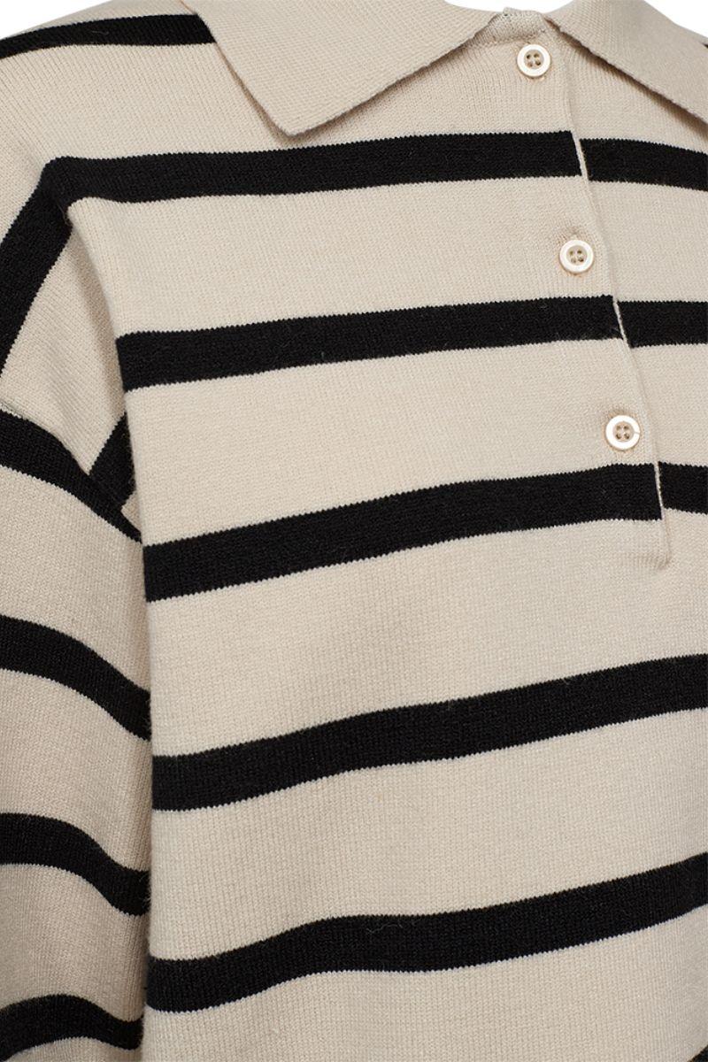 Claura Pullover 206805 | Moonbeam Melange W. Black | Strik fra Freequent - Image 3