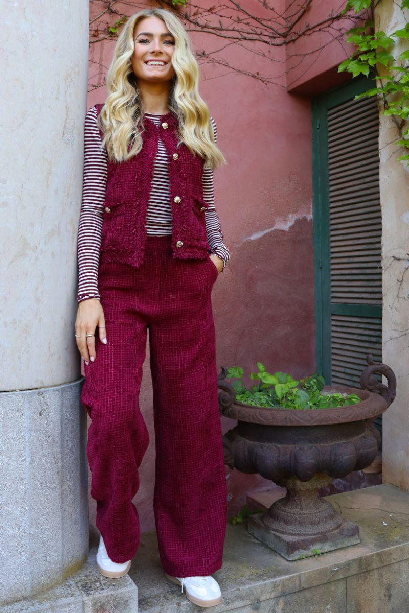 Coco Wide Pants | Bordeaux | Bukser fra Liberté - Image 3