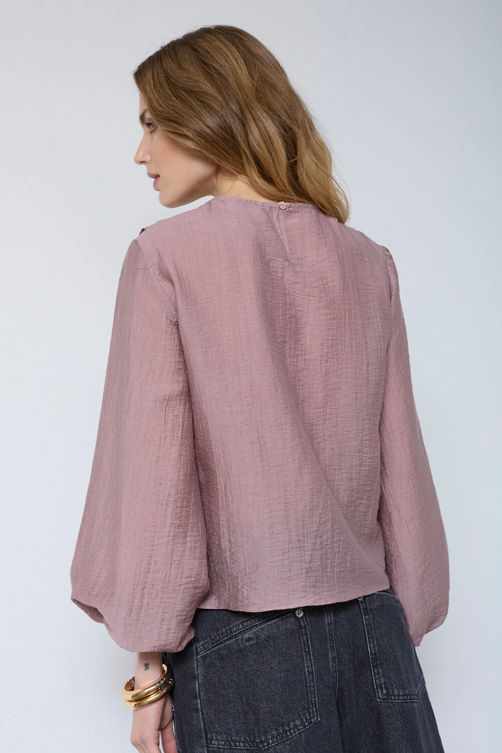 Conny Drape Blouse 45004 | Old Rose | Bluse fra Co'couture - Image 5