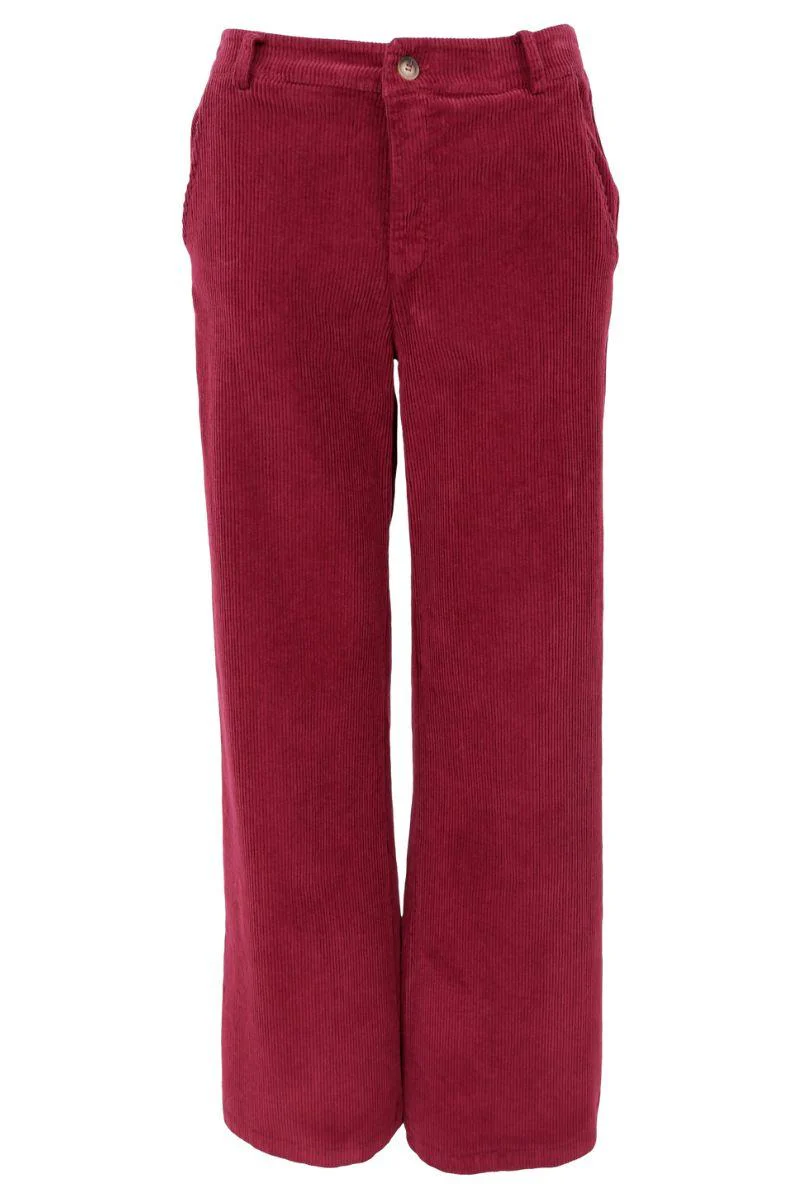 Cora Corduroy Box Pant | Wine | Bukser fra Black Colour - Image 2