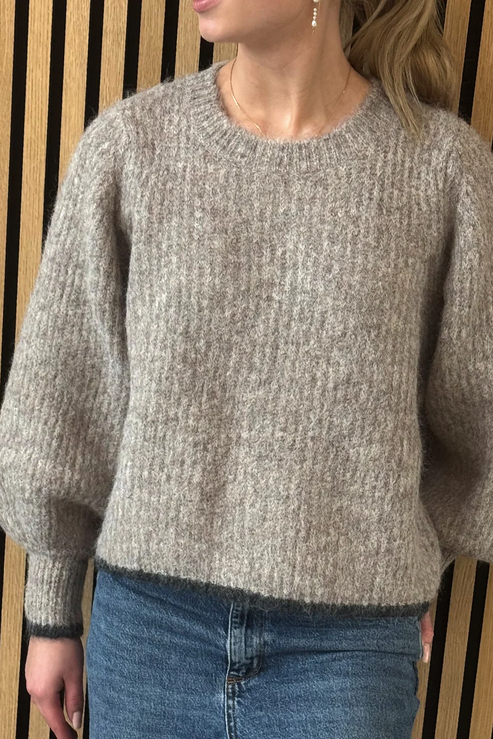 Coralie Bow LS Rib Knit 32157 | Walnut | Strik fra Co'couture - Image 2