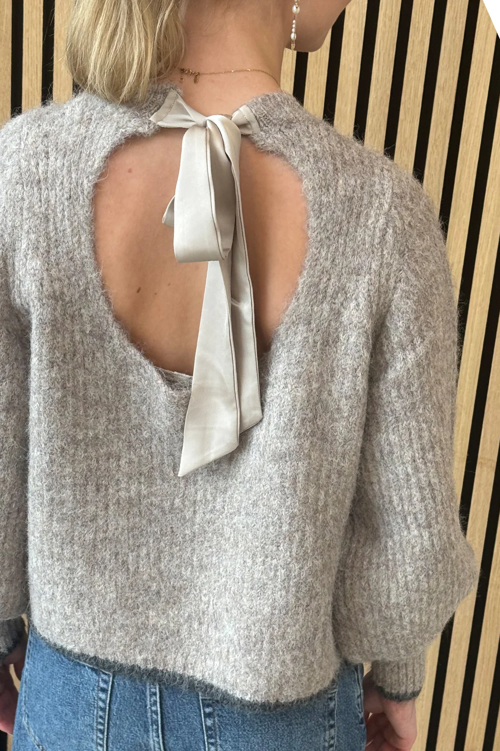 Coralie Bow LS Rib Knit 32157 | Walnut | Strik fra Co'couture - Image 3