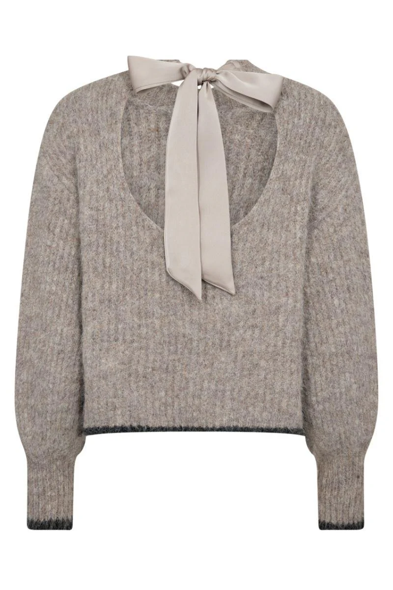 Coralie Bow LS Rib Knit 32157 | Walnut | Strik fra Co'couture - Image 4