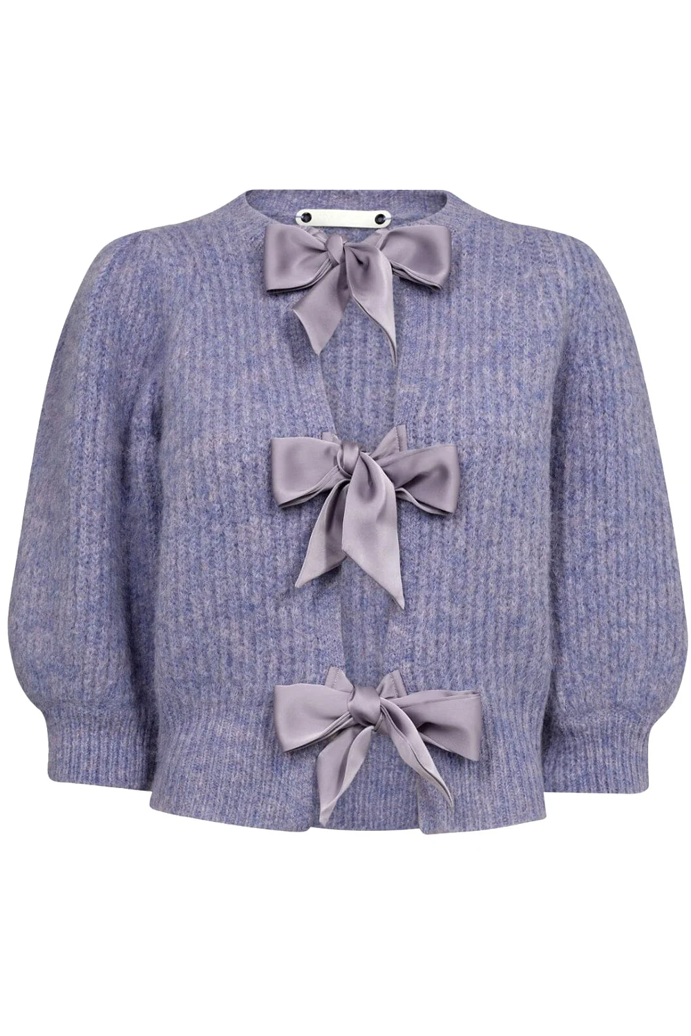 Coralie Bow Rib Cardigan 32170 | Lilac | Strik fra Co'couture - Image 2
