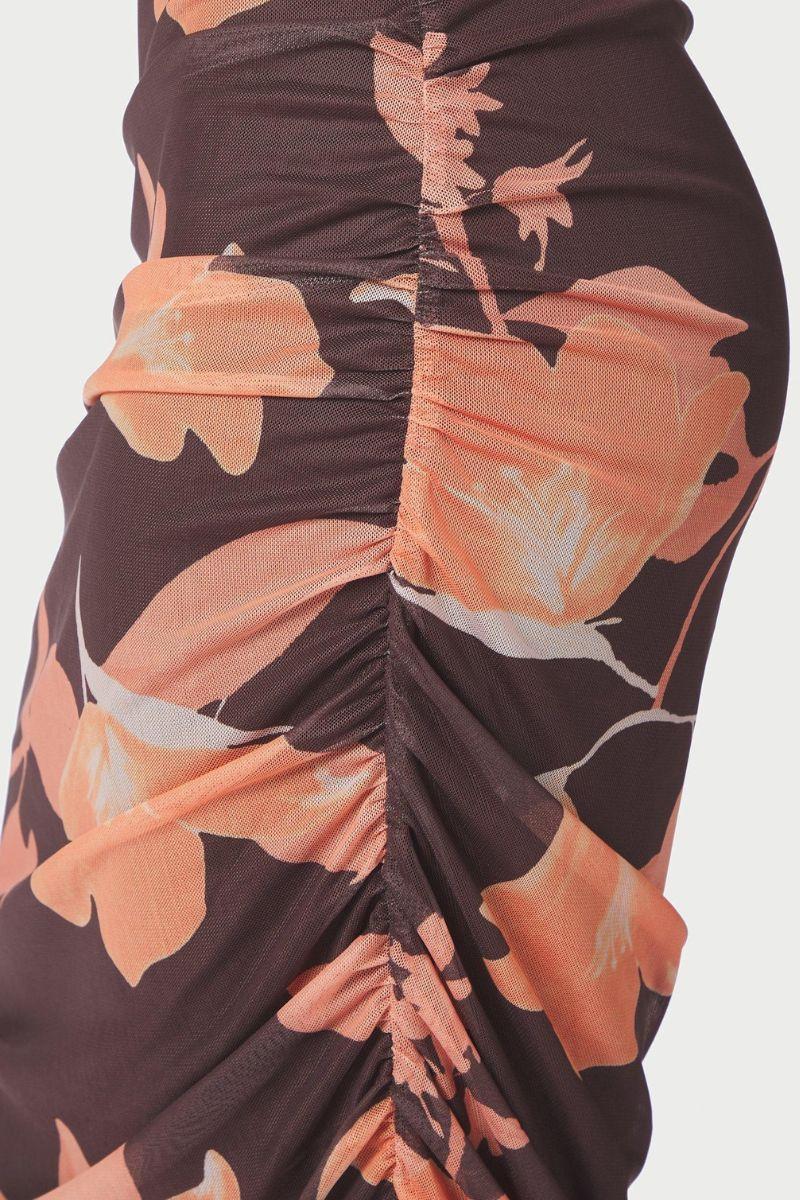 Corilina Flower Mesh Dress | Brown | Kjole fra Neo Noir - Image 7