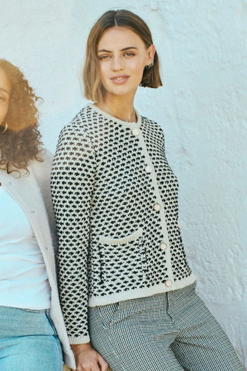 Cotla Cardigan 205402 | Moonbeam W. Black | Cardigan fra Freequent - Image 3