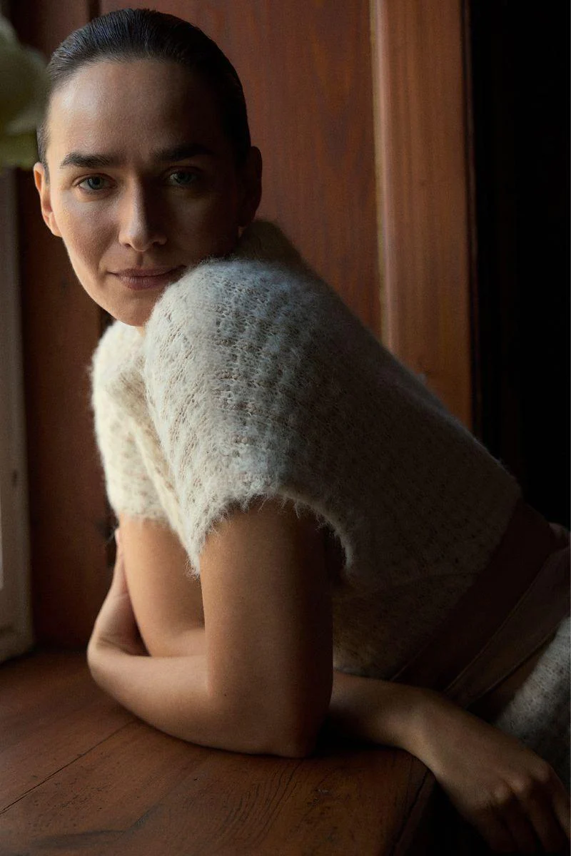 Coya knit cape | Off White | Strik fra Gustav - Image 5