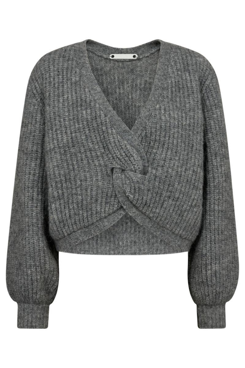 Cozy Lurex Twist Knit 32132 | Grey Melange | Strik fra Co'couture