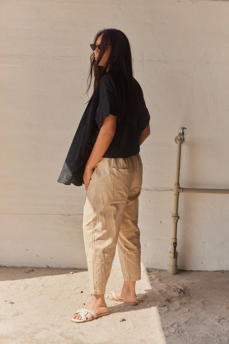Cropped Pants FY016  | Beige | Bukser fra Atelier C - Image 3