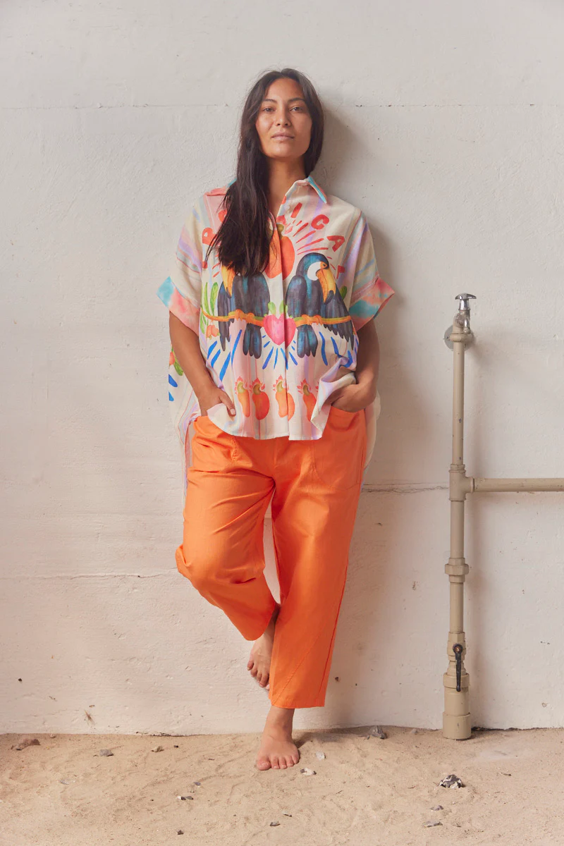 Cropped Pants FY016 | Orange Popsicle | Bukser fra Atelier C - Image 2